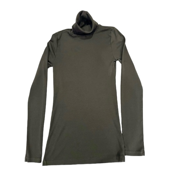 Splendid Women’s Olive Green Turtleneck T-neck Small Stretch Warm Layering - Picture 2 of 5